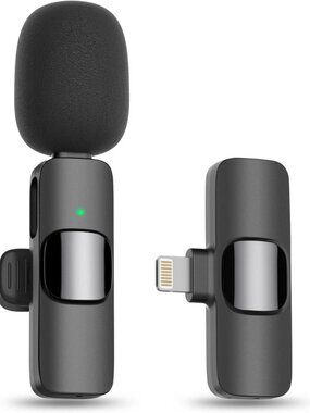 Bluetooth Mini Microphone for iPhone, iPad - Wireless Lavalier Lapel Mic for Vid